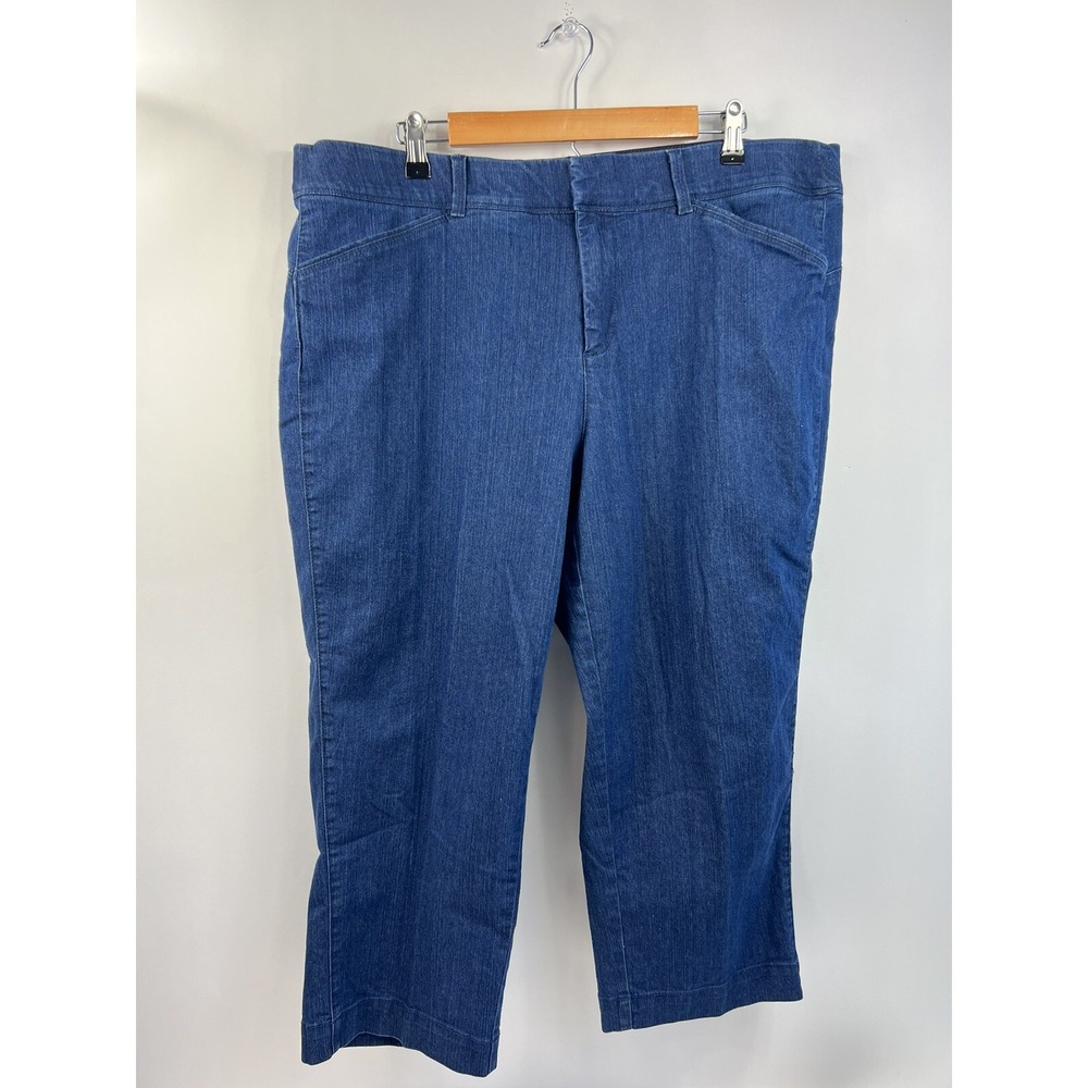 Intro by Jonathan Ross Jeans Women's Sz‎ 16W Blue Comfort Waist Cropped